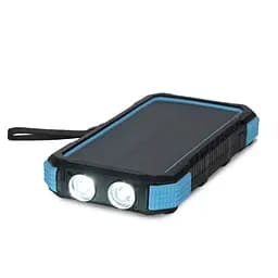Повербанк з сонячною панеллю 20000mAh Power Bank Kraft TPB-1820SLP Blue бездротова зарядка 18W QC2.0 LED-ліхтар (43-00043) - мініатюра 6