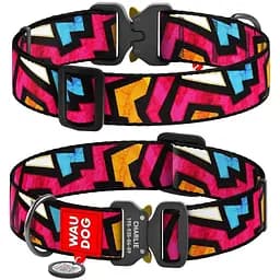 Нашийник для собак Waudog Nylon Графіті, з QR паспортом, металева пряжка-фастекс, XXL, 43-70х3,5 см - мініатюра 3