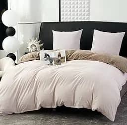 Постільна білизна L&M Home Textiles двоспальне ліжко з вареної бавовни не вимагає прасування 100% бавовна 180х220см Бежевий - мініатюра 3