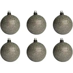 Набір ялинкових куль в тубі Linhai 6 шт D6 см сріблястий мікс пластик (030637-1)
