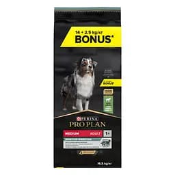 Сухий корм Purina Pro Plan Medium Adult 1+ Sensitive Digestion для дорослих собак середніх порід з чутливим травленням з ягням 14 кг + 2.5 кг