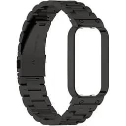 Ремінець-бампер DK CDK Metal Fitlink Steel Watch Band Xiaomi Mi Band 8 Active (017613) (black) - мініатюра 2