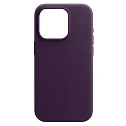 Кожаный чехол-панель для Apple iPhone 15 Pro, FAKE Leather Case, фиолетовый, искусственная кожа, премиальный, противоударный, защита всего корпуса, с мягкой подкладкой, поддержка MagSafe и беспроводной зарядки, ArmorStandart (ARM76302)