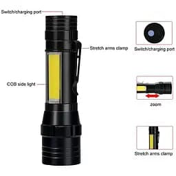 Акумуляторний ліхтар X-Balog BL-T6-19S XPE+COB Zoom світлодіодний ручний - мініатюра 2