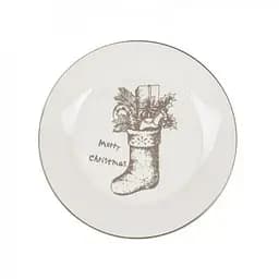 Тарелка Lefard 858-0038 Новогодняя керамика 21 см Белый