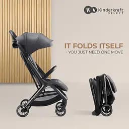 Прогулянкова коляска Kinderkraft Nubi 2 Cloudy Grey сіра (00-00305181) - мініатюра 7