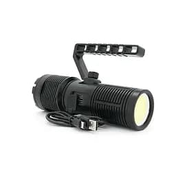 Ліхтар пошуковий BP-2303 LED PM60, 5 режимів, індикація заряду, живлення від 3*18650, IP65, кабель USB, 255х145х65мм, 0,860кг, Black, BOX - мініатюра 4