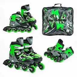 Роликовые коньки Best Roller, размер 34-37, PU колеса, зеленый, 32944-M