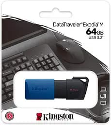 USB Flash Kingston DT Exodia M USB 3.2 64GB Black/Blue - мініатюра 3