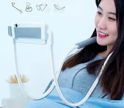 Гнучкий тримач для смартфона Baseus 4-10 Neck-Mounted Lazy Bracket SUJG-ALR02 White - мініатюра 7
