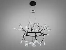 Красивая новинка люстра на тросах "Светлячок", люстра черная на 36 ламп