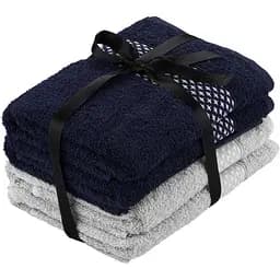 Набір рушників махрових Ardesto Holiday 50х90 см 4 шт. 100% бавовна синій сріблястий (ART2550IS) 