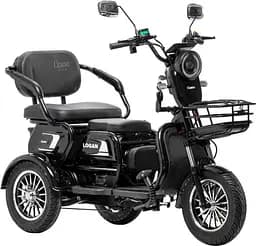 Электроскутер Трехколесный Corso Logan (1200W 72V/23Ah) Черный