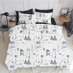 Комплект постільної білизни Cosas Dream wigwam CS3 Полуторний блакитний (WigwamDream_El-Black_160) - мініатюра 2