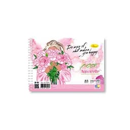 Скетчбук акварельный "Девушка с цветами" А5 Апельсин АП-0204-2, 20 листов