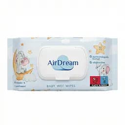 Серветки вологі для дітей Air Dream з вітаміном Е та D-пантенолом 72 шт. Серветки для мам і малюків