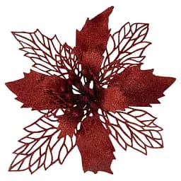 Ялинкова іграшка MIS LT Квітка Різдвяник 17х17х4 см червоний