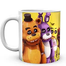 Кружка GeekLand Five Nights At Freddys Пять ночей с Фредди Аниматроники желтая фон FN.02.393 330 мл белая