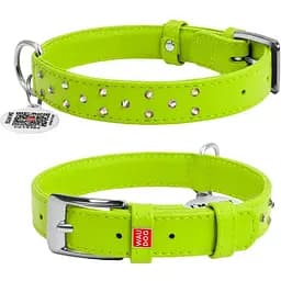 Нашийник для собак Waudog Glamour шкіряний з QR паспортом, з клейовими стразами, S, Ш 20 мм, Дов 30-39 см (4823089307022)