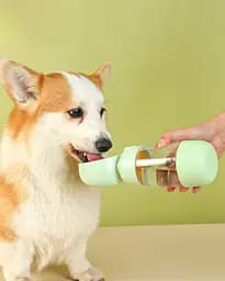 Пляшка-поїлка для собак і кішок Pets Feeder 2 відділення 400 мл + 185 мл Semi 25.5x9x8 см fit0014744 - мініатюра 6