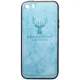 Чохол-накладка Toto Deer Shell With Leather Effect Case Apple iPhone 5/5s/SE Blue