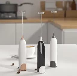 КАПУЧИНАТОР MILK FROTHER ЕЛЕКТРИЧНИЙ ДЛЯ МОЛОКА ЧОРНО-БІЛИЙ - мініатюра 3