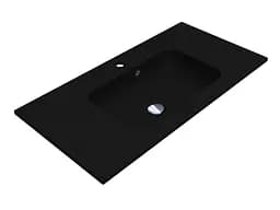 Умивальник Miraggio Della 900 mirastone black 0000745, Чорний матовий - мініатюра 3