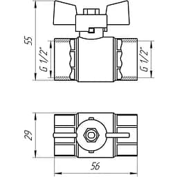 Кран кульовий прямий Q Professional 1/2″ ВВ ЖБ PN40 QP151 - мініатюра 4