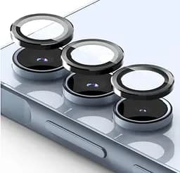 Захисне скло DK для Samsung Galaxy A55 A556 на камеру Lens Metal Ring Eagle Eye 017695 black 2 шт. - мініатюра 3