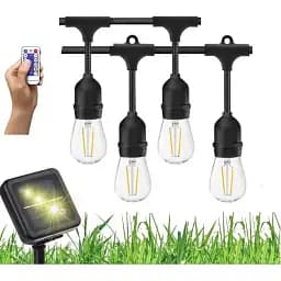 Ретро-гірлянда LED Edison 10 лампочок із сонячною панеллю