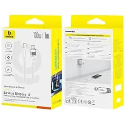 Дата кабель Baseus Display 2 Type-C to Type-C 100W (1m) (P10382702) Moon White - мініатюра 4