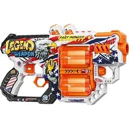 Игрушечный детский пистолет мех. с двойным барабаном и мягким. патронами(12 шт.)(Легенда Оружия)(31.5х18.5см)