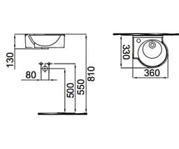 Раковина Idevit Myra Mini 33x36 0201-0367-08 лівий, Червоний - мініатюра 2