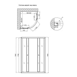 Душова кабіна Lidz Latwa SC90x90.SAT.LOW.FR, скло Frost 4 мм без піддону - мініатюра 2