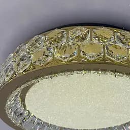 Стильна стельова LED-люстра з кришталем для спальні Linisoln 3218-500 FG золото 140 Вт 50 см до 18 м2 - мініатюра 3