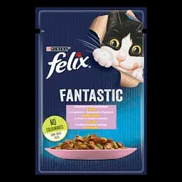Вологий корм для котів Felix Fantastic з фореллю та зеленими бобами 2.21 кг (26 шт. х 85 г) - мініатюра 2