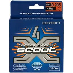 Шнур Brain Scout 4X 150 м (fluoro Orange) 0.205 мм 14.6 кг - мініатюра 2