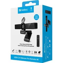Веб-камера Sandberg 4K Webcam USB-A/USB-C connection, ENC, Remote control - мініатюра 9