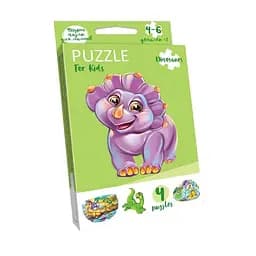 Дитячі пазли "Puzzle For Kids Діно" Danko Toys PFK-06, 4 картинки