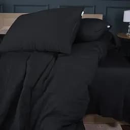Літній постільний комплект MirSon Line Satin Light Pro Black Ecosilk Односпальний (2200010972306) - мініатюра 6