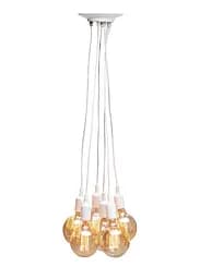 Светильник підвісний Levistella 7527020-6 WH, E27, 6 плафонів, білий метал, стиль лофт