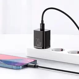 Мережевий зарядний пристрій Baseus Super Silicone PD Charger 1Type-C 20W CCSUP-B01 Black - мініатюра 3