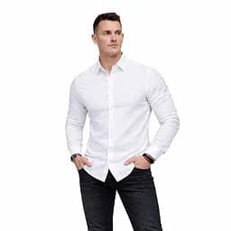 Сорочка чоловіча класична з льону 32436 XXL біла