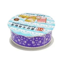 Декоративний скотч з орнаментом "Серце" Bambi №63(Violet) 1,8 см х 1 м