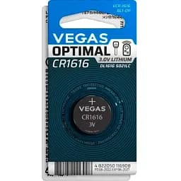 Первичный элемент питания Vegas Optimal CR1616 lithium 1 шт. (VСR-1616BL1-OP)