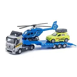 Трейлер металевий інерційний, M7138-29, 26 см, з машинкою 8.5 см, вертольотом 14 см (В асортименті)