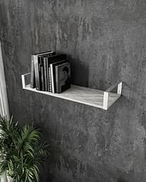 Полка для книг и декора Moreli RX-21 Wt в стиле лофт 600x126x220 мм Белый/Бетон (mo-rx21-white-beton)