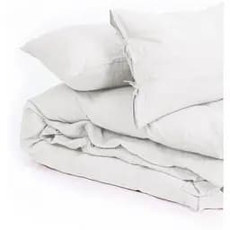 Простирадло на резинці MirSon Linen Winter flower Льон 150х200 см біле (2200008249489) - мініатюра 5