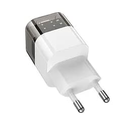 Мережевий зарядний пристрій Hoco C125A Transparent tribute single-port PD20W charger ( EU ) Transparent Чорний - мініатюра 3