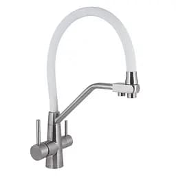 Смеситель для кухни Lidz Aria 020F3 с гибким изливом с подключением для питьевой воды (k35) LDARI020F3WNK39480 WNK Белый